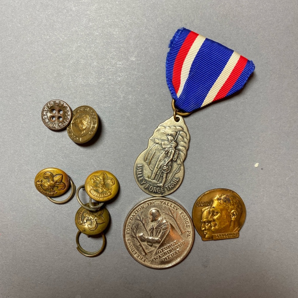 Vintage Boy Scouts medal button token lot